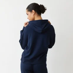 MONROW Supima Fleece Hoody DARKNAVY Clearance